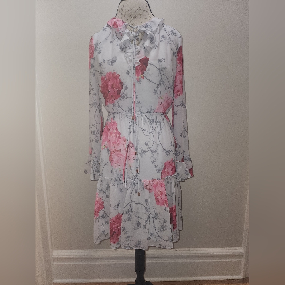 **LAST CHANCE** NWT -Ted Baker Babylon Ruffle Pink Floral Dress (TB Size 4) - - Picture 4 of 5
